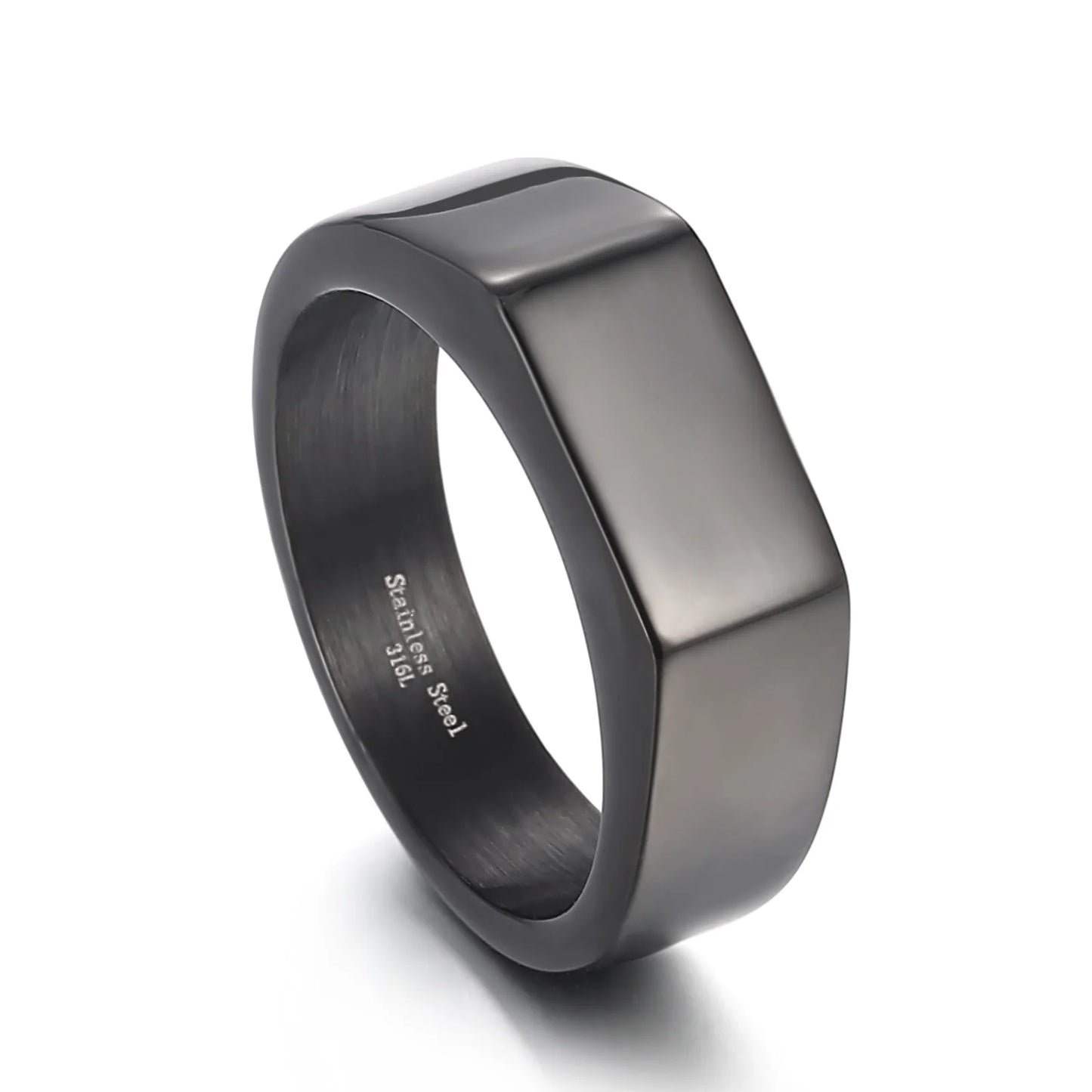 "Hexanut" - unisex fashion ring black display