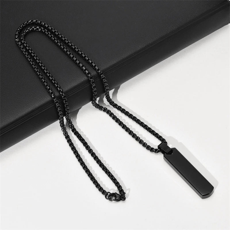 "Vertico" - unisex stainless steel necklace black