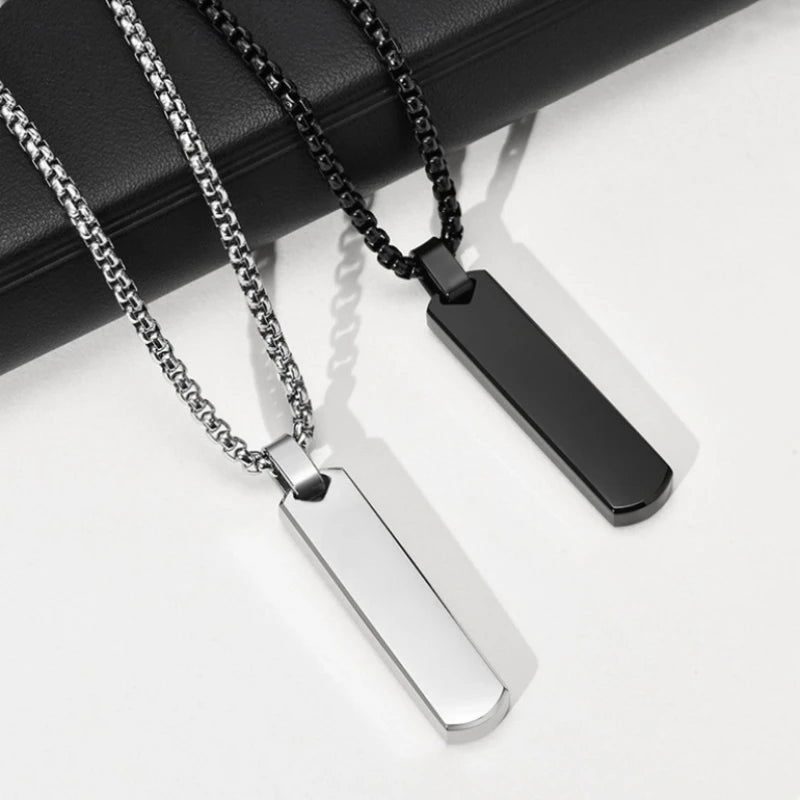 "Vertico" - unisex stainless steel necklace black and steel colour