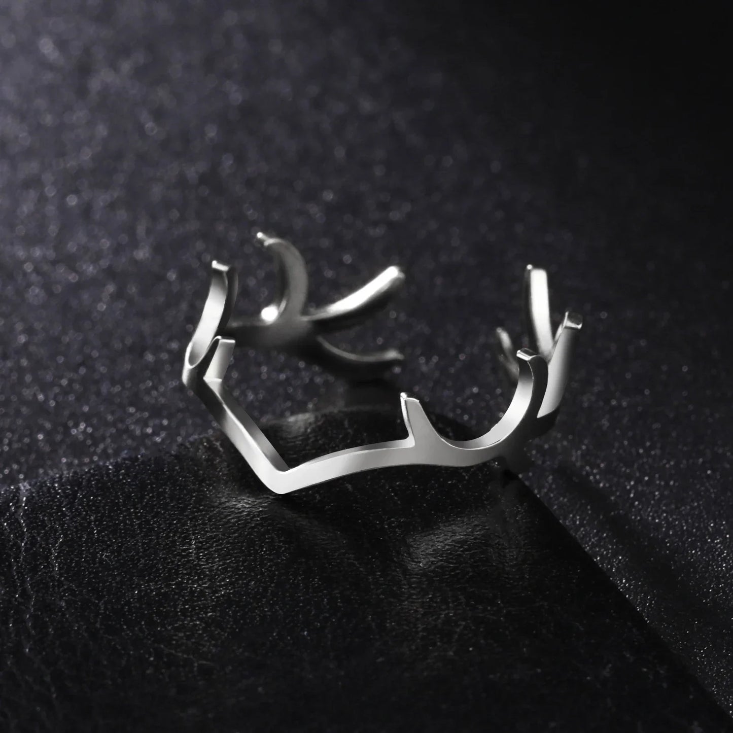 "Antlery" - unisex fashionable stainless steel ring silver