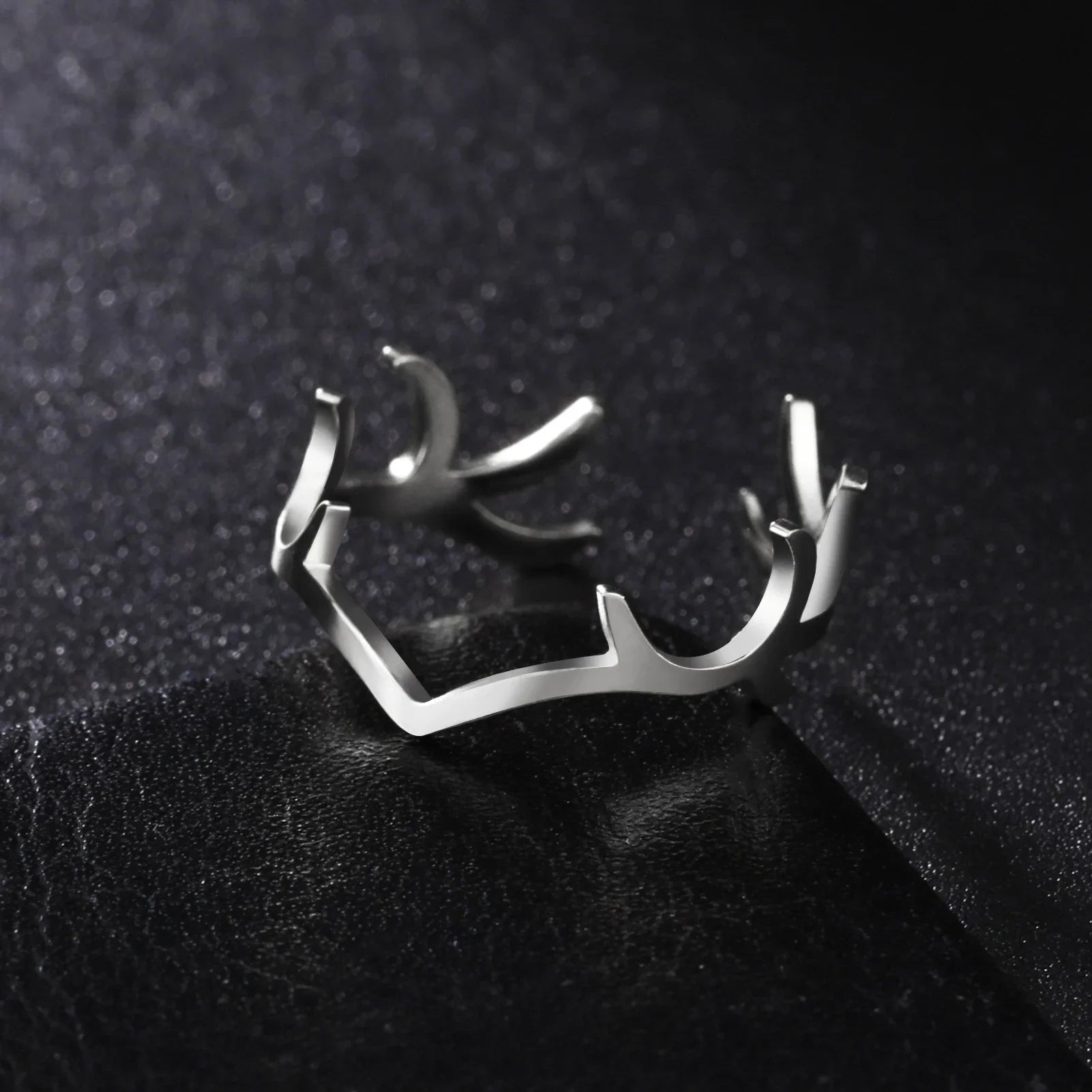 "Antlery" - unisex fashionable stainless steel ring silver