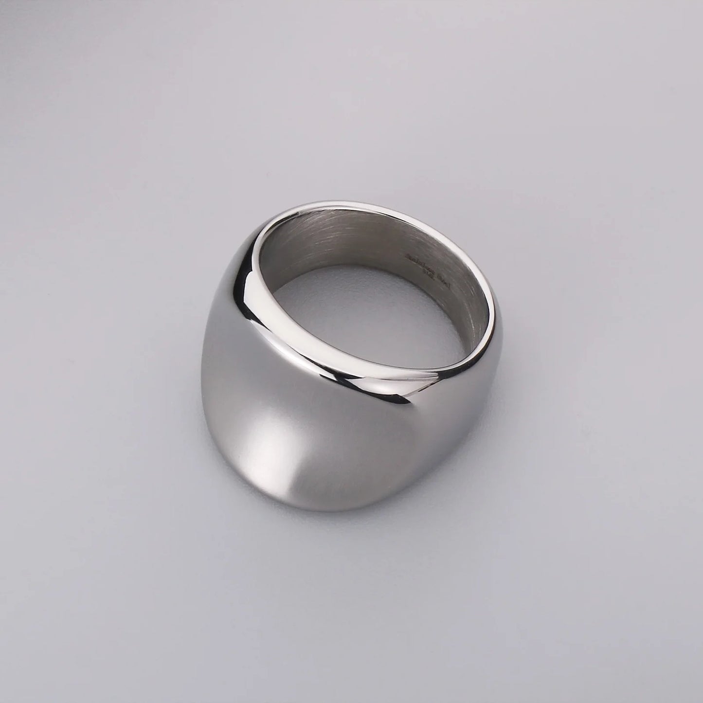 "Dentique" - unisex fashionable stainless steel ring steel polished surface