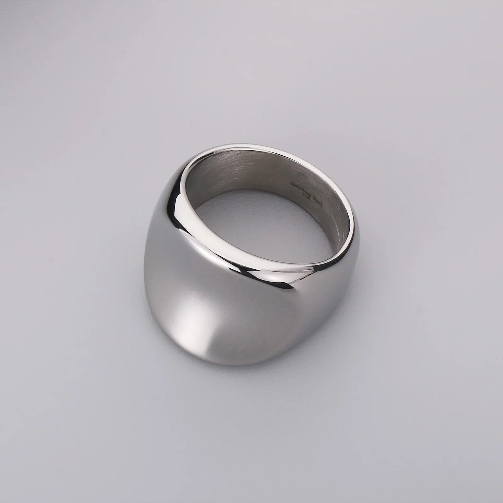 "Dentique" - unisex fashionable stainless steel ring steel polished surface