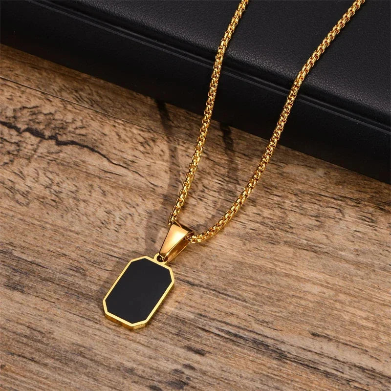 "Shadelite" - unisex stainless steel necklace gold colour