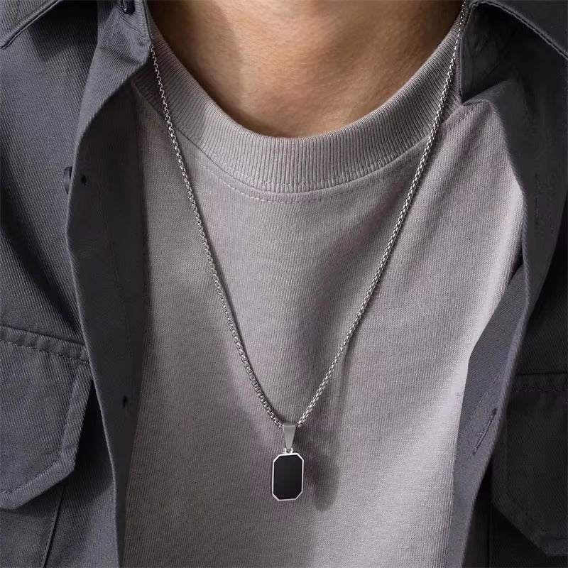 "Shadelite" - unisex stainless steel necklace steel colour display